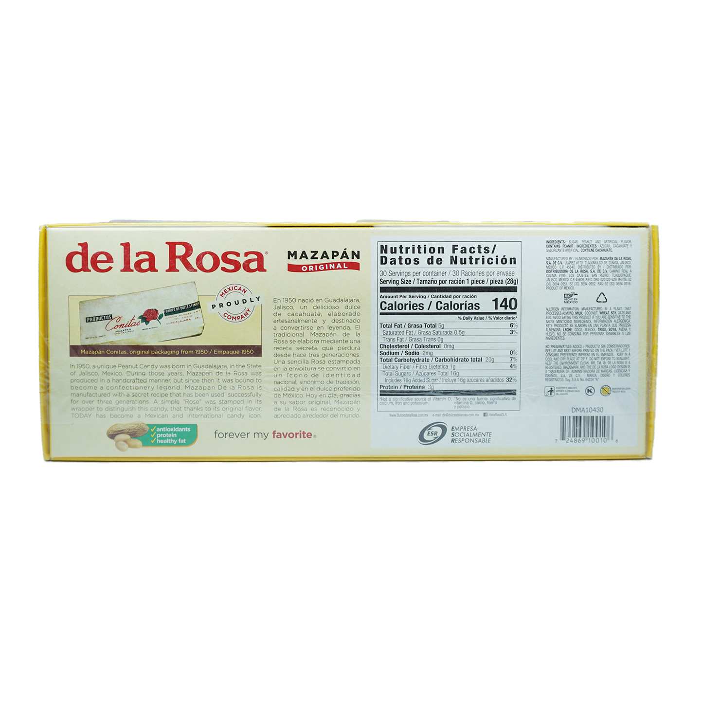 Bonbons Mazapan aux arachides De la Rosa®, 30 pièces