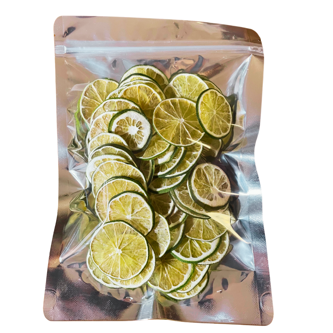 Tranches de citron vert déshydratées – Entièrement naturelles et sans conservateurs | Idéales pour les cocktails à base de tequila et de mezcal, le thé, la pâtisserie, les garnitures et la décoration
