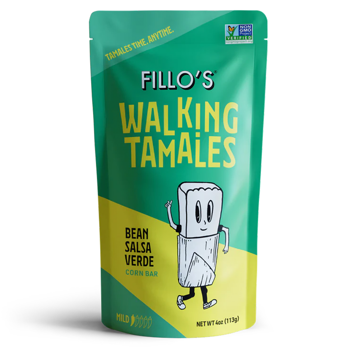 Fillo's® Walking Tamales (Barre de Maïs) Haricots Salsa Verde 113g